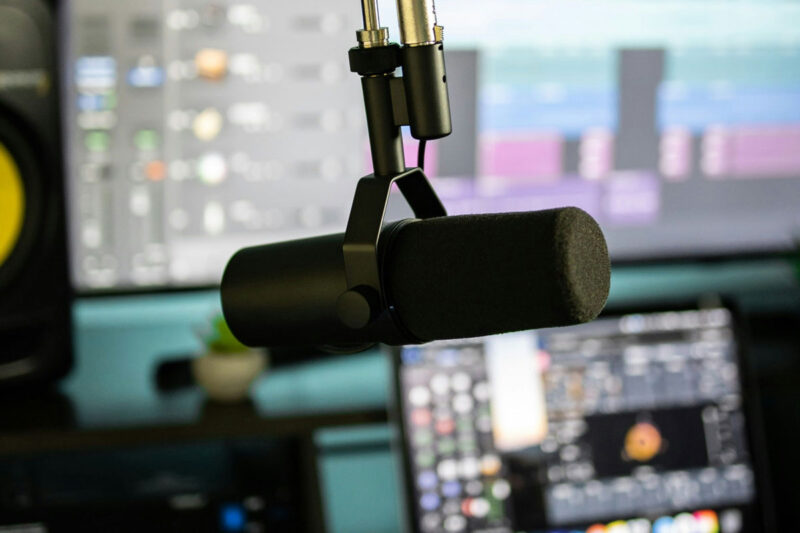 Podcast Mikro bei Aufnahme von Podcast mit Leo Paus